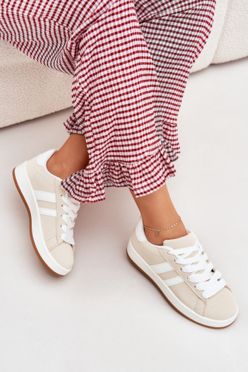 baskets Chaussures modèle baskets Féminin en cuir écologique beige Ravina