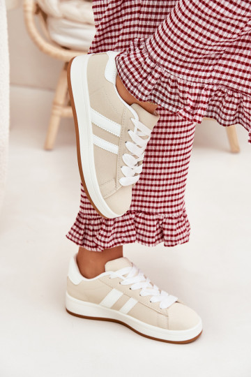 baskets Chaussures modèle baskets Féminin en cuir écologique beige Ravina 2