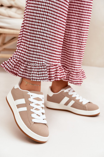 baskets Chaussures modèle baskets Féminin en cuir écologique beige Ravina 2