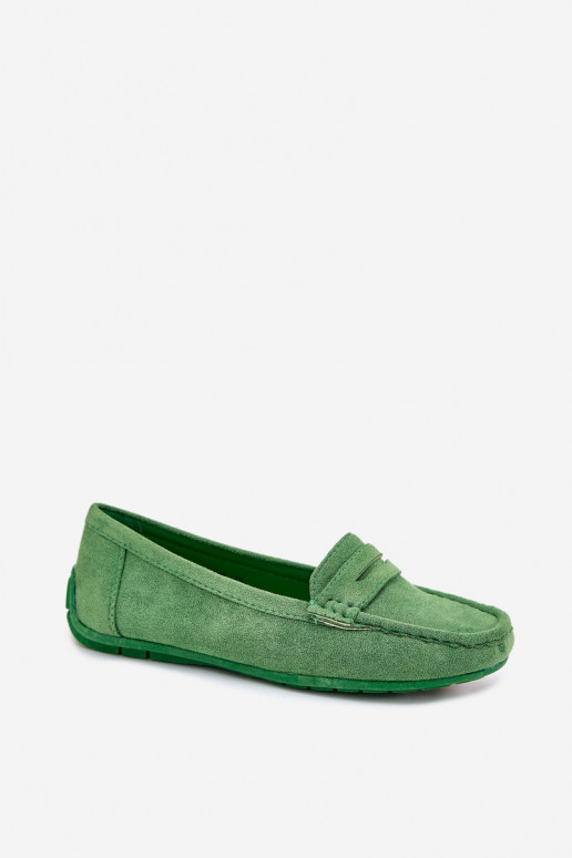 Mocassins élégants en daim couleur verte Lenvie