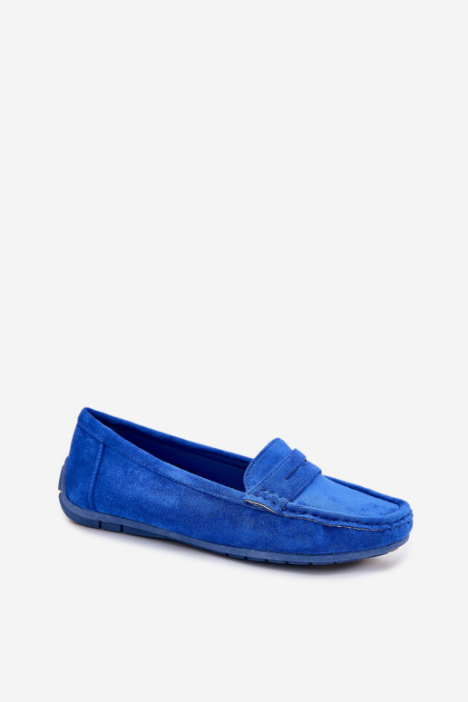 Mocassins élégants en daim bleu cobalt Lenvie