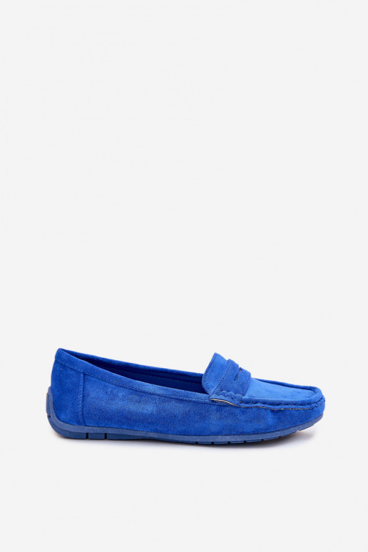 Mocassins élégants en daim bleu cobalt Lenvie