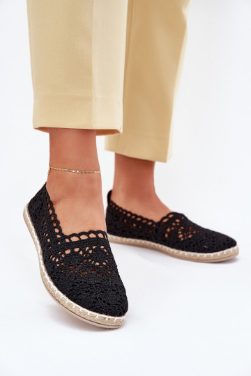 espadrilles en dentelle Féminin couleur noire Adelira 2
