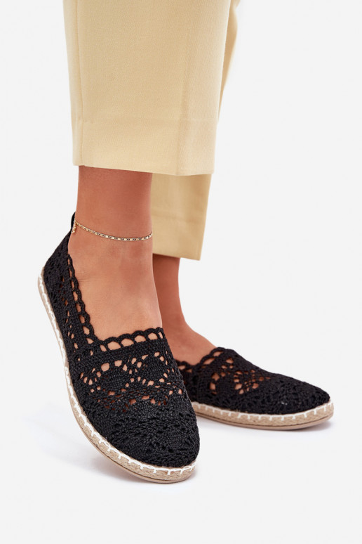 espadrilles en dentelle Féminin couleur noire Adelira