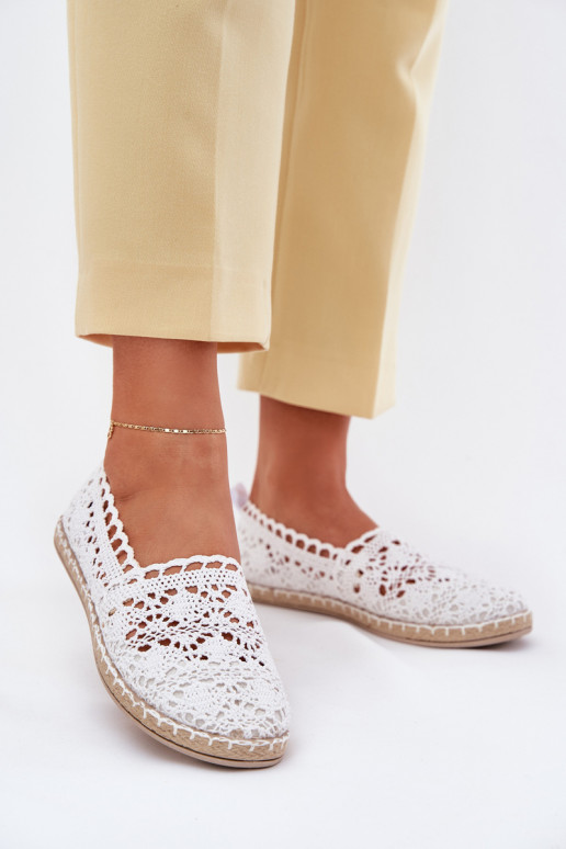 espadrilles en dentelle Féminin couleur blanche Adelira