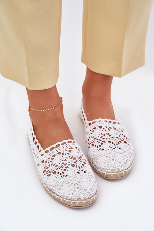 espadrilles en dentelle Féminin couleur blanche Adelira