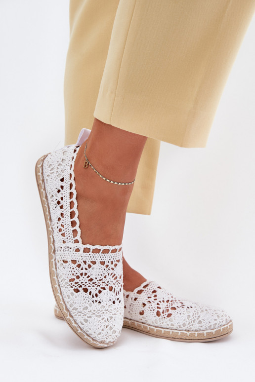 espadrilles en dentelle Féminin couleur blanche Adelira