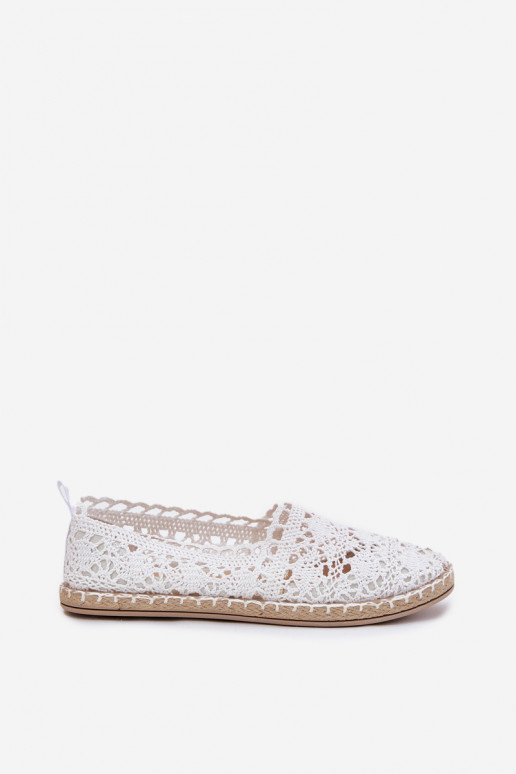 espadrilles en dentelle Féminin couleur blanche Adelira