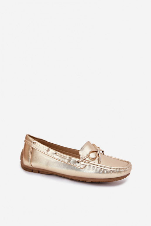 Féminin Eko Peau Mocassins couleur dorée Si Passione Féminin Eko Peau Mocassins couleur dorée Si Passione