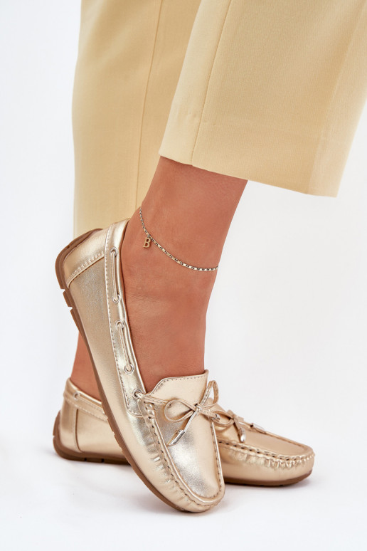 Féminin Eko Peau Mocassins couleur dorée Si Passione Féminin Eko Peau Mocassins couleur dorée Si Passione