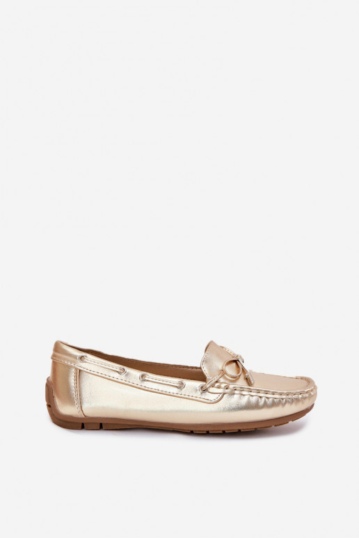 Féminin Eko Peau Mocassins couleur dorée Si Passione Féminin Eko Peau Mocassins couleur dorée Si Passione