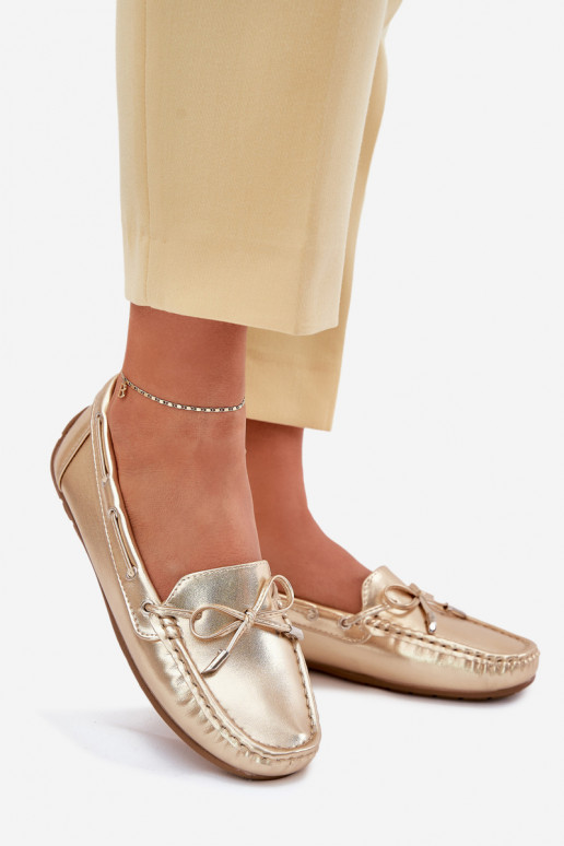 Féminin Eko Peau Mocassins couleur dorée Si Passione Féminin Eko Peau Mocassins couleur dorée Si Passione