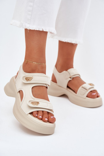 Sandales à détails dorés Luvira beiges