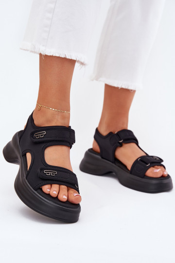 Sandales pour femmes Ze couleur doréemi Detalami couleur noire Luvira 2