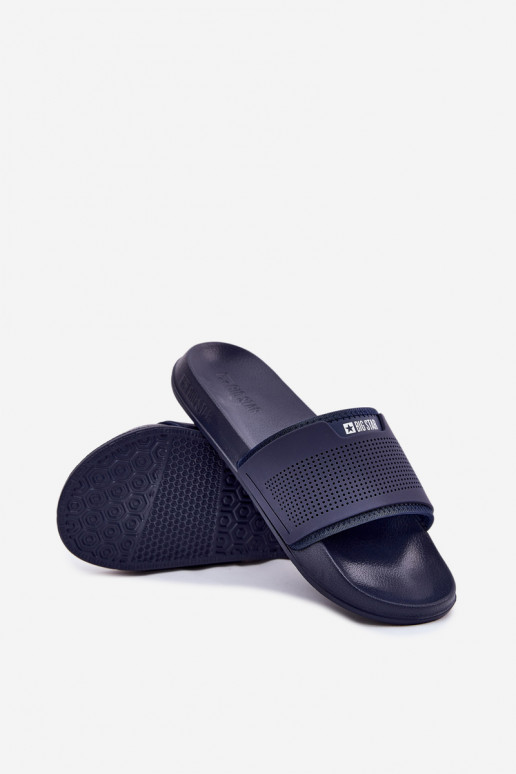 Pantoufles légères pour hommes Big Star NN174696 bleu foncé Pantoufles légères pour hommes Big Star NN174696 bleu foncé