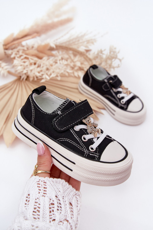 Puéril chaussures décontractées Ze Złotą Przypinką Nounours couleur noire Solena Puéril chaussures décontractées Ze Złotą Przypinką Nounours couleur noire Solena