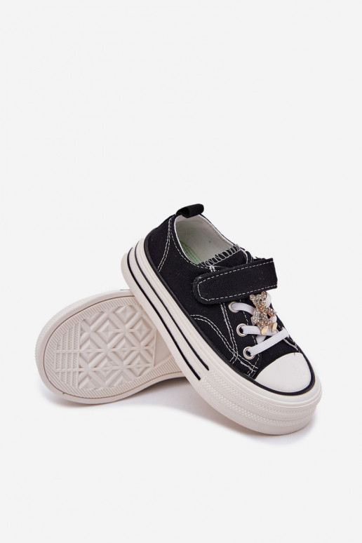 Puéril chaussures décontractées Ze Złotą Przypinką Nounours couleur noire Solena Puéril chaussures décontractées Ze Złotą Przypinką Nounours couleur noire Solena