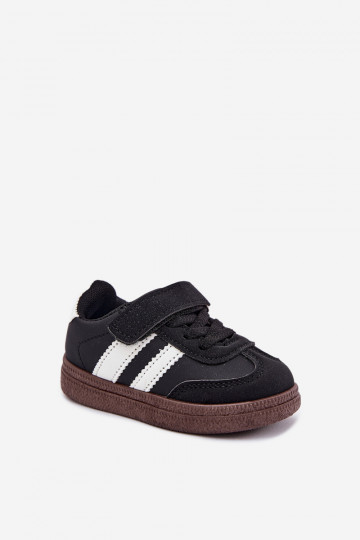 baskets Chaussures modèle baskets Puéril avec attaches adhésives couleur noire Adelina 2