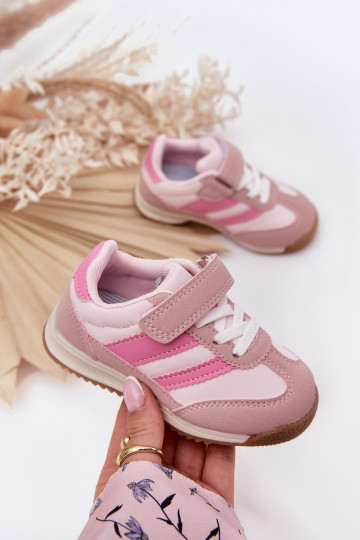 Baskets pour enfants baskets avec attaches adhésives couleur rose Viona