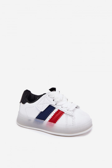Baskets pour enfants modèle "Sneakers" avec semelles scintillantes, couleur blanc-noir "Arielle" 2