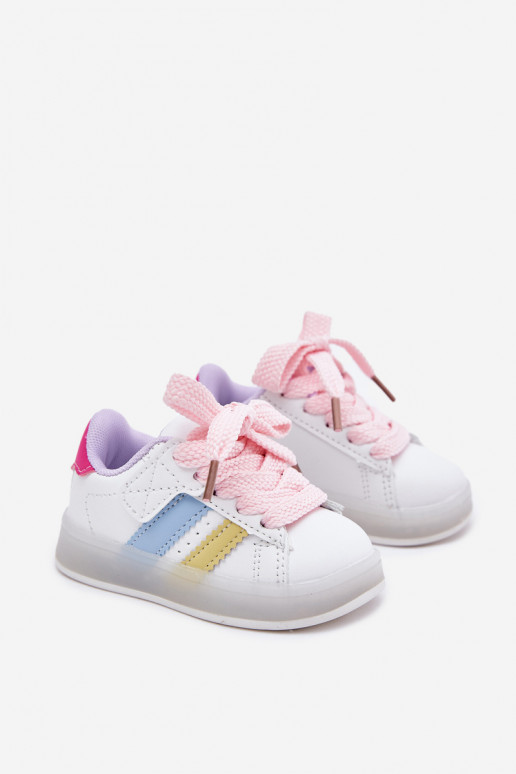 baskets Chaussures modèle baskets Puéril avec une semelle brillante Blanc-couleur rose Arielle baskets Chaussures modèle baskets Puéril avec une semelle brillante Blanc-couleur rose Arielle
