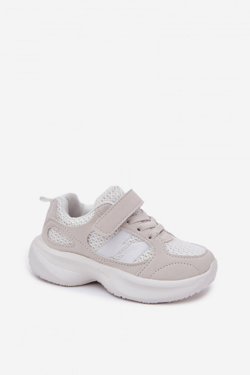 baskets Chaussures modèle baskets Puéril avec attaches adhésives couleur blanche Selinea 2