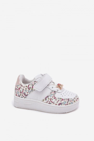 Baskets pour enfants baskets Licornes couleur blanche Thalia 2