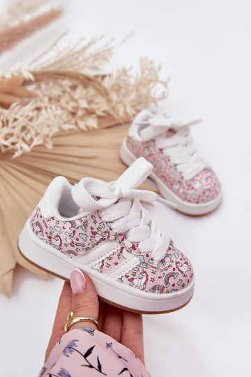 Baskets pour enfants à thème licorne, couleur rose "Ilana"