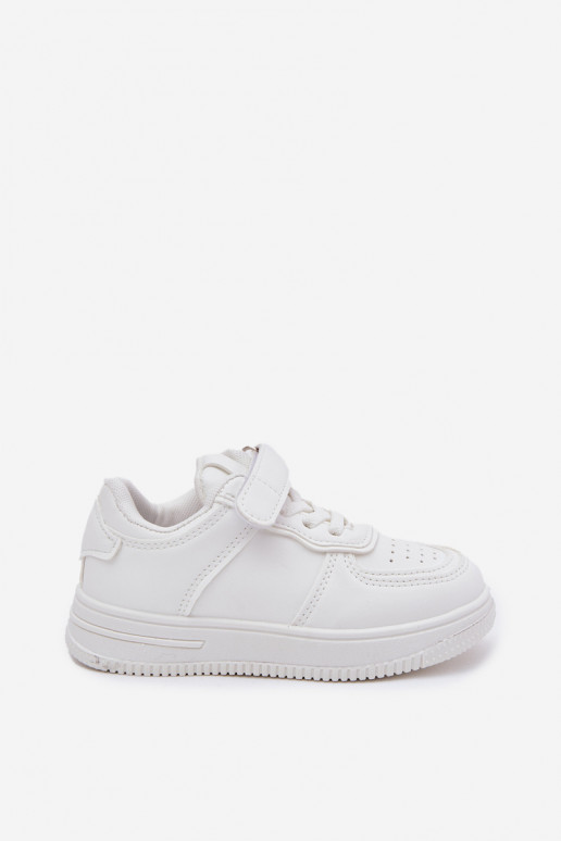 chaussures Baskets pour enfants en cuir écologique couleur blanche Liora