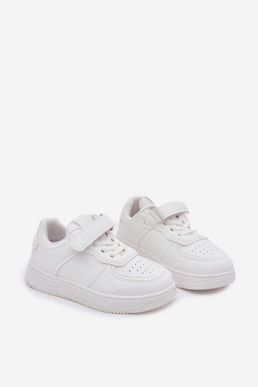 chaussures Baskets pour enfants en cuir écologique couleur blanche Liora