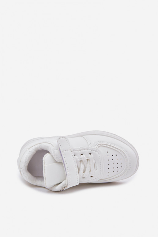 chaussures Baskets pour enfants en cuir écologique couleur blanche Liora