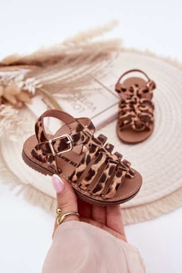 Sandales pour enfants en cuir synthétique avec motif léopard "Tai tuririana"