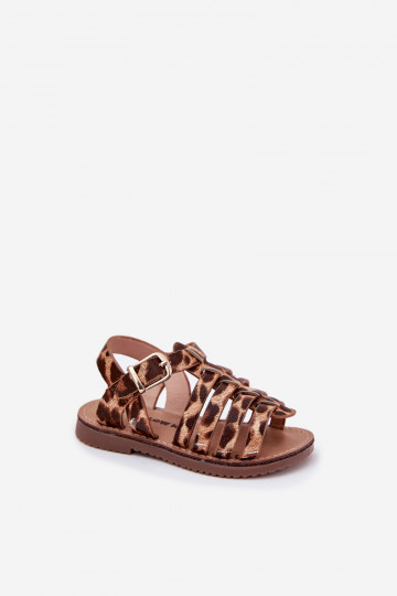 Sandales pour enfants en cuir synthétique avec motif léopard "Tai tuririana" 2
