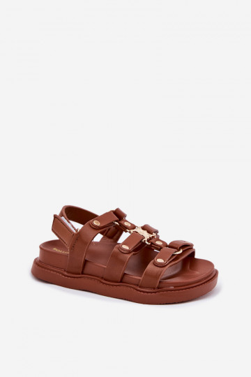 Puéril des sandales Ze couleur doréem Detalem marron Lunessa 2