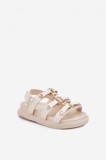Sandales pour enfants couleur or avec des détails couleur sable Lunessa 2