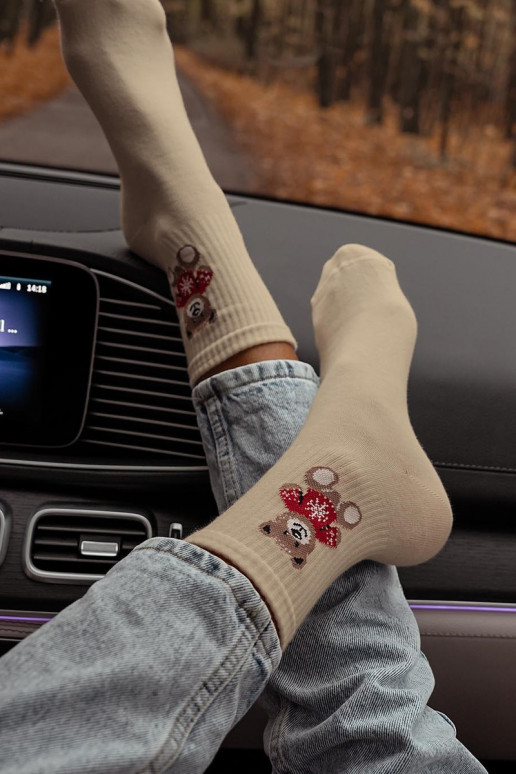 Chaussettes Féminin Nounours À SÀeterku beige Chaussettes Féminin Nounours À SÀeterku beige