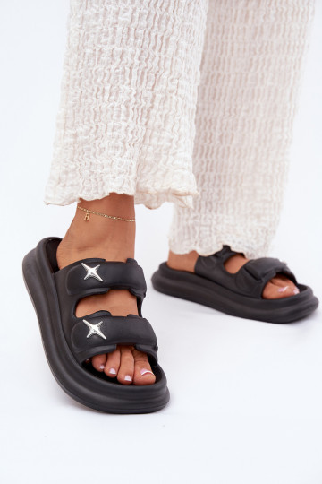 Mules légères pour femmes avec plateforme couleur noire 2