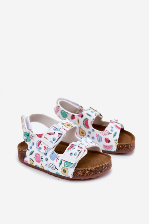 Sandales pour enfants Sur une semelle en liège avec boucles OÀoce couleur blanche Thessa Sandales pour enfants Sur une semelle en liège avec boucles OÀoce couleur blanche Thessa