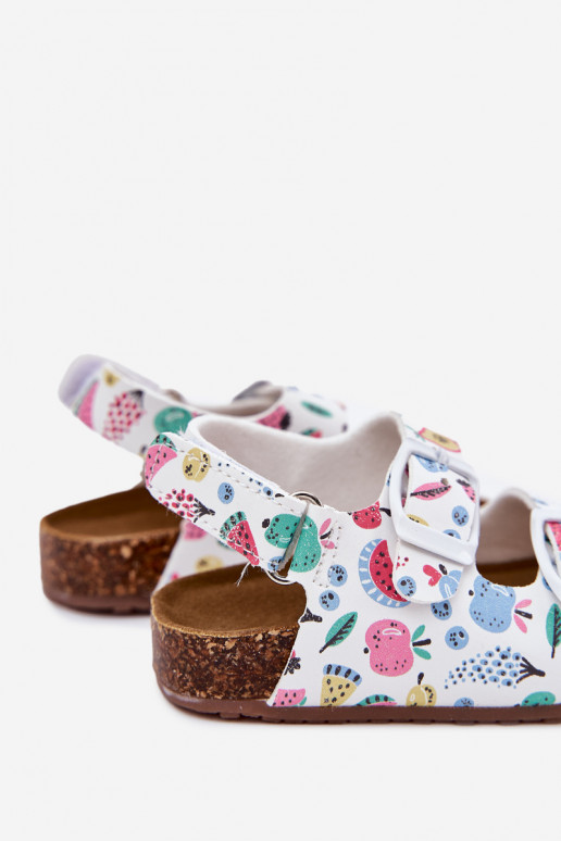 Sandales pour enfants Sur une semelle en liège avec boucles OÀoce couleur blanche Thessa Sandales pour enfants Sur une semelle en liège avec boucles OÀoce couleur blanche Thessa