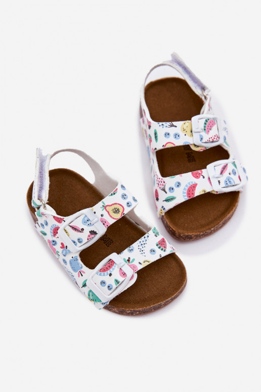 Sandales pour enfants Sur une semelle en liège avec boucles OÀoce couleur blanche Thessa Sandales pour enfants Sur une semelle en liège avec boucles OÀoce couleur blanche Thessa