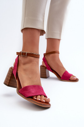 Sandales à talons hauts pour femme Z en daim écologiqueu couleur rose Ronvia