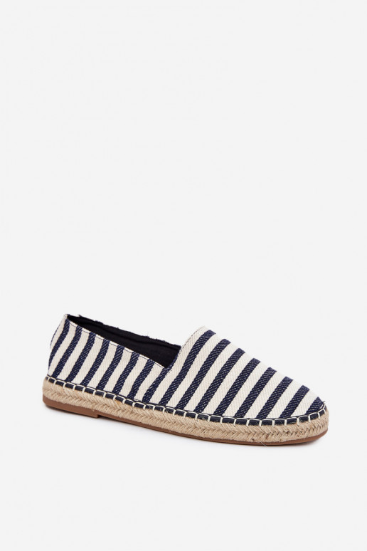 Mâle espadrilles Z  avec des bandes bleu foncé Kerenz Mâle espadrilles Z  avec des bandes bleu foncé Kerenz