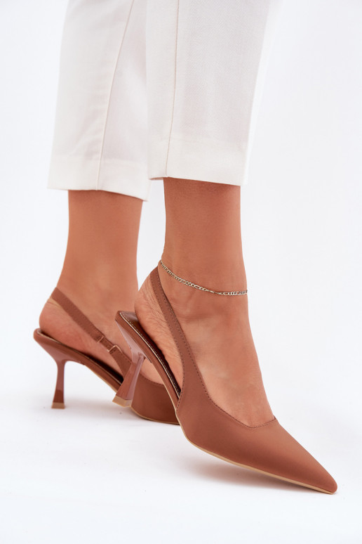 Sandales pour femmes avec des talons fins marron Lunira