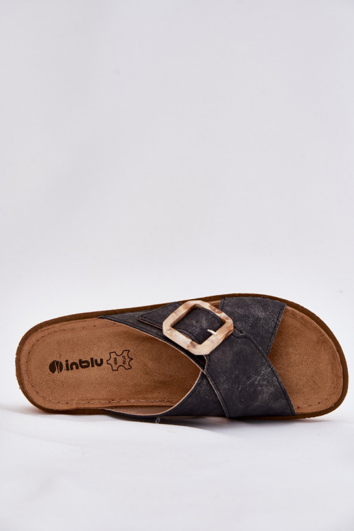 Pantoufles pour femmes avec boucles Inblu ED000025 couleur noire