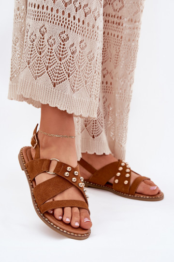 Sandales pour femmes avec des talons larges Ze couleur doréemi Goujons marron Zanira 2