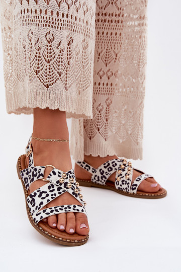 Sandales pour femmes avec des talons larges Ze couleur doréemi Goujons Blanc-couleur noire Zanira 2