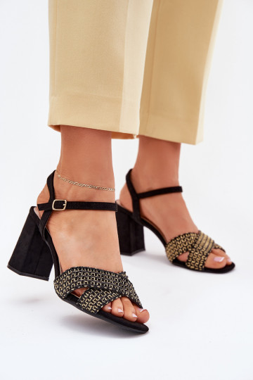 Sandales à talons hauts couleur noire Almera