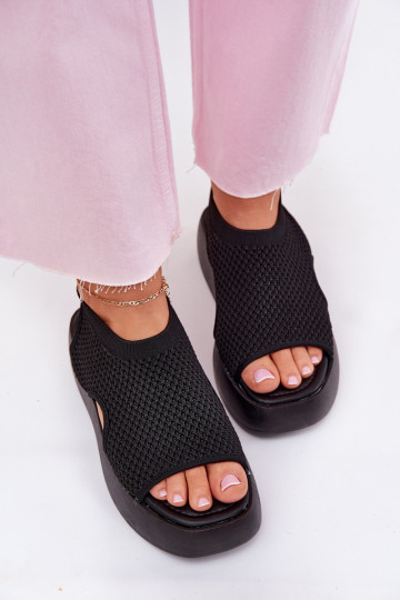Sandales avec plateforme couleur noire Kavira