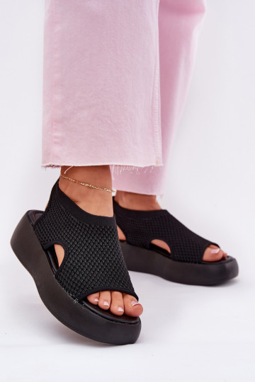 Sandales avec plateforme couleur noire Kavira 2