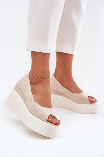 Sandales femme à double plateforme couleur ivoire Felyra